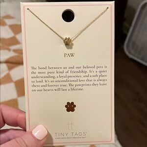 Tiny Tags Gold Pawprint Necklace